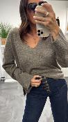 Pull taupe lurex dor SALVADOR GM