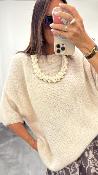 Pull col rond crème MRK638  MR