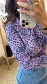 Chemise froissée à motif lilas WWV089 NT