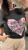 T-shirt à strass gris 50959129 MM