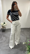 Pantalon cargo blanc KSPA7629 KKS