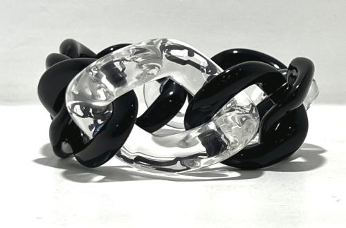 Bracelet maillons à enfiler noir et transparent XL