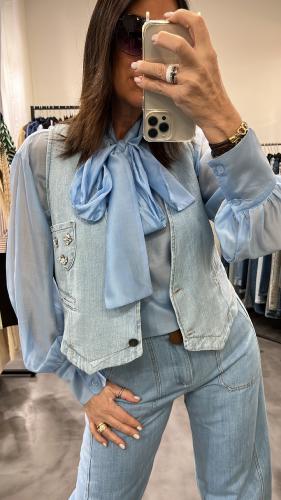 Gilet barman denim clair KXGL0051 KKS