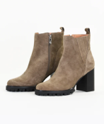Bottines cuir à talons POPPY taupe 