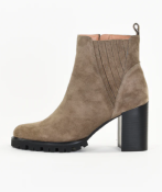 Bottines cuir à talons POPPY taupe 