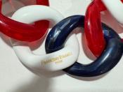 Bracelet maillons à enfiler bleu blanc rouge