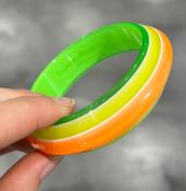Bracelet jonc orange vert