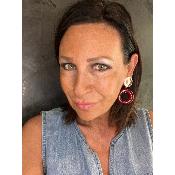 Boucles Oreilles donut rouge transparent 