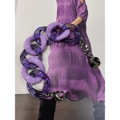 Bracelet maillons violet translucide lilas Paul
