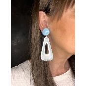 Boucles Oreilles bleu icebert givré