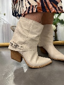 Bottines cuir  talons beige clair GR4456