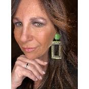 Boucles Oreilles vert miroir