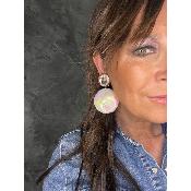 Boucles Oreilles rose arc en ciel
