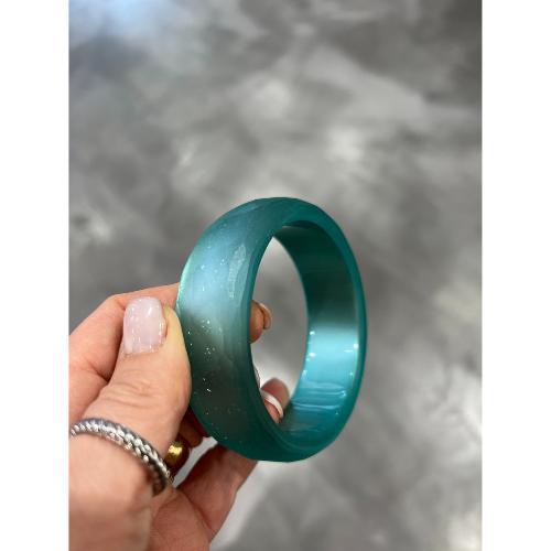 Bracelet jonc givré vert aqua