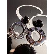 Boucles Oreilles Margaux Noir