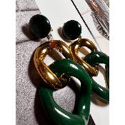 Boucles Oreilles Maillons Keren Vert