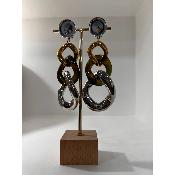 Boucles Oreilles Maillons Rita Kaki miroir