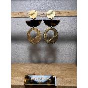 Boucles Oreilles Albane Acétate et doré