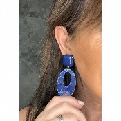 Boucles Oreilles bleu et transparent