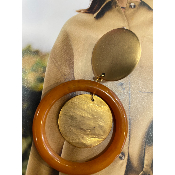 Boucles Oreilles clips caramel et métal Calvi