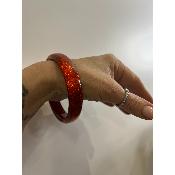 Bracelet orange rouge pailleté