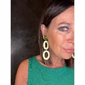 Boucles Oreilles vert amande miroir vert 
