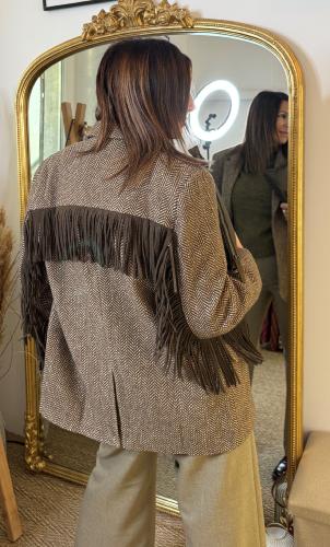 Veste blazer à chevrons marron VALYN LPE