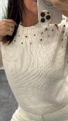 Pull col rond avec bijoux "fantaisie" MRK676 MR