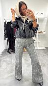 Pantalon flare beige et gris PDN9YATA DIXIE