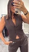 Veste gilet barman marron LC28KHX IMPERIAL