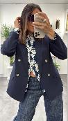 Chemise brodée marine et beige BOYE LPE