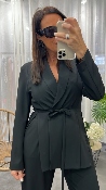 Veste blazer ceinturée noir M6213G MR