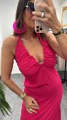 Robe longue rose fuxia M2379A MR