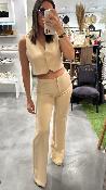 Pantalon flare camel KXPA0353 KKS