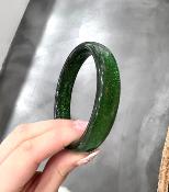 Bracelet petit jonc vert pailleté