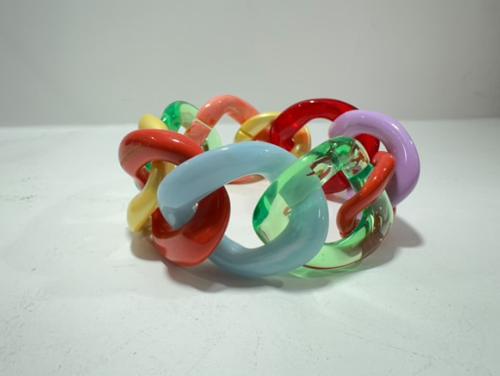 Bracelet maillons à enfiler multicouleurs 