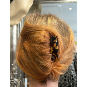 Peigne à cheveux en acétate de cellulose marron et noir