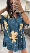 Robe courte fluide indigo M2394 MR