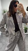 Veste Blazer à carreaux bordeaux et beige M6273G MR