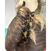 Peigne à cheveux en acétate de cellulose marron et noir 