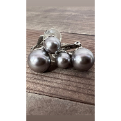 Boucles Oreilles perles  gris 