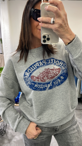 Sweat gris Hôtel Papillon 51029179