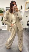 Veste Blazer grège et lignes beige SILLY G&M