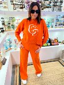 Pantalon en maille orange ANNIE GERTRUDE 