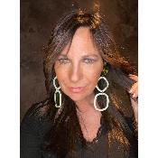 Boucles Oreilles double carré vert