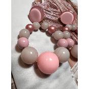 Boucles Oreilles Bastilles rose clair