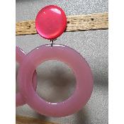Boucles Oreilles Roma rose 