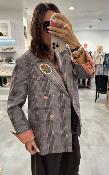 Veste Blazer oversize à carreaux rose J720237355 IMPERIAL
