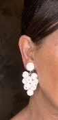 Boucles Oreilles grappe blanc