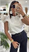 Top manches bouffantes blanc M37F0176 SOUVENIR 